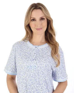 Floral Print 42" Interlock Jersey Nightdress ND04125
