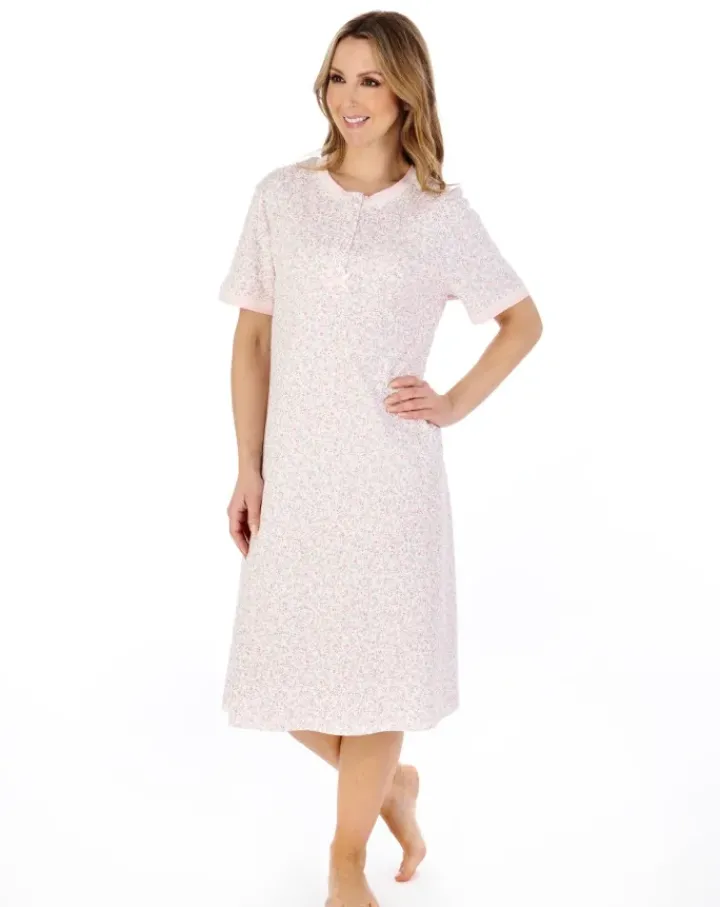 Floral Print 42" Interlock Jersey Nightdress ND04125
