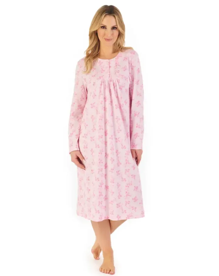 Floral Print 42" Jacquard Jersey Nightdress ND06106