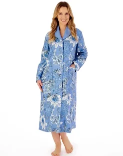 Floral Print Luxury Bamboo 46" Button Through Housecoat HC02351