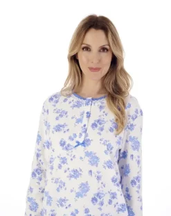 Floral Print & Plain Interlock Jersey Pyjama PJ02128