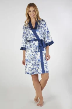 Floral Satin 42" Kimono Wrap GL2774