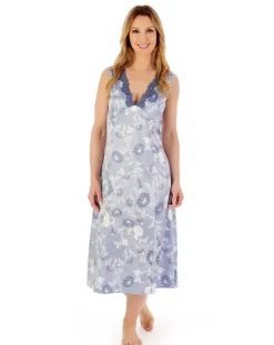 Floral Satin 45" Nightdress GL02721