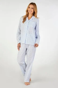 Floral Sprig Button Through Tailored Woven Pyjama PJ2203