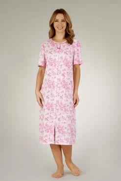 Fresh Floral 45" Button Through Jersey Nightdress ND3103