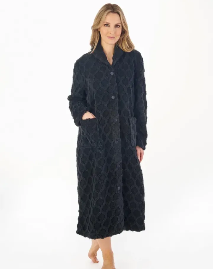 Honeycomb Texture 45" Button Through Housecoat HC04320