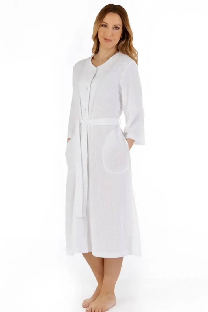 Houndstooth Knit 45" Button Housecoat HC3302