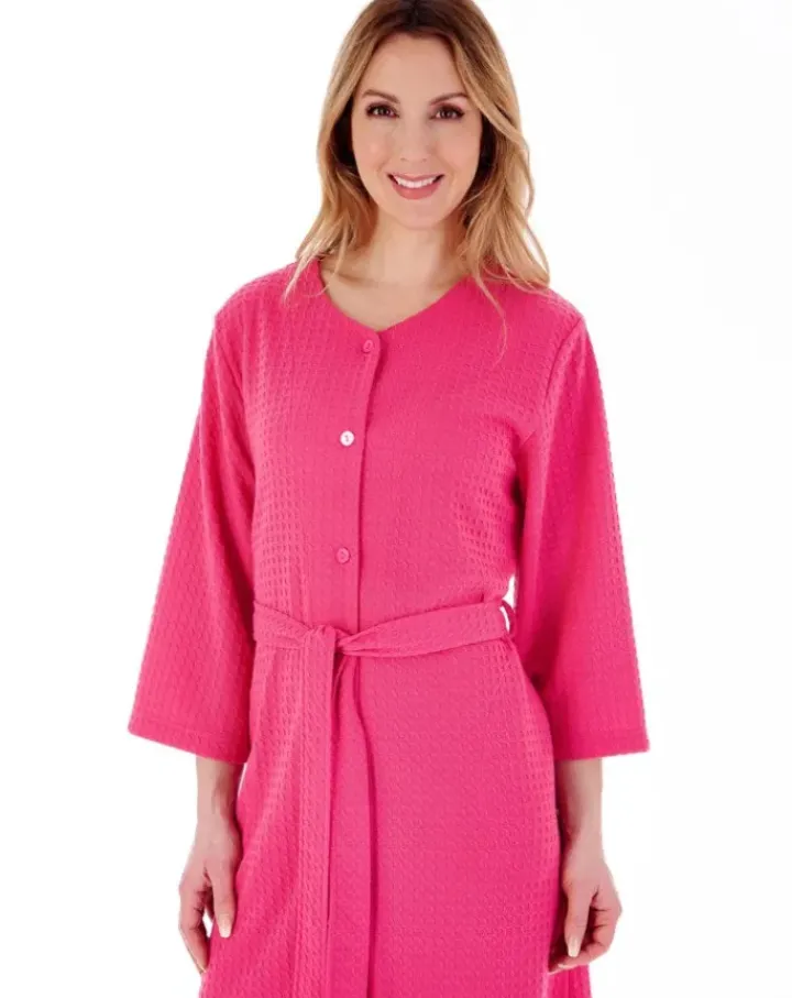 Houndstooth Knit 45" Button Housecoat HC3302