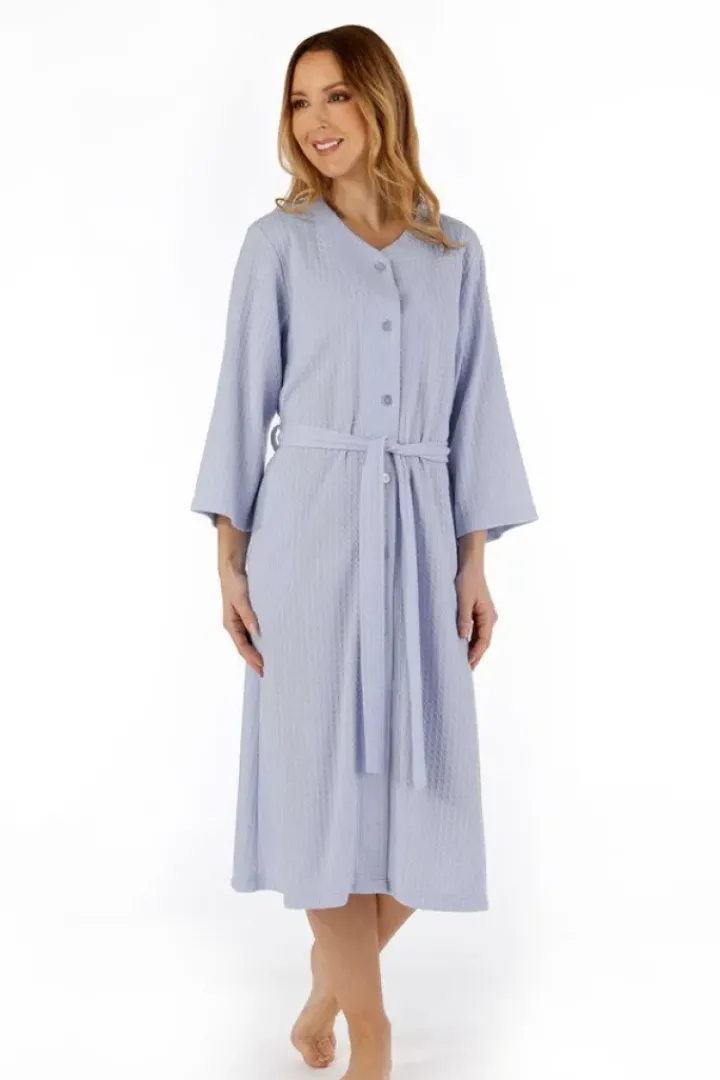 Houndstooth Knit 45" Button Housecoat HC3302