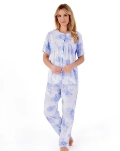 Large Floral Print Button Pyjama Set PJ01134