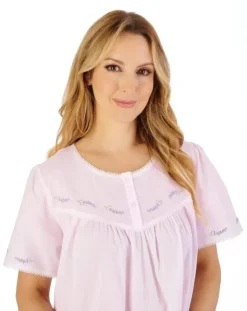 Lavender Embroidered 42" Woven Nightdress ND04253