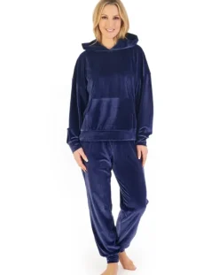 Lounge Velour Stripe Hooded Lounge Pyjama GL06712