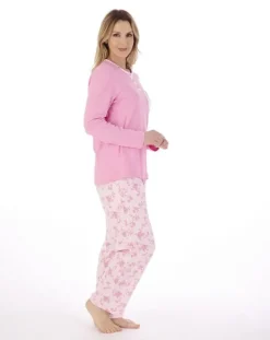 Luxury Brushed Cotton Interlock Floral Pyjama PJ02215