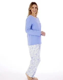 Luxury Brushed Cotton Interlock Floral Pyjama PJ02215