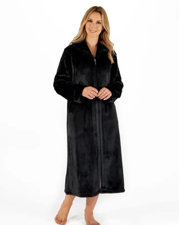 Luxury Flannel Fleece 46" Zip Through Housecoat HC4340