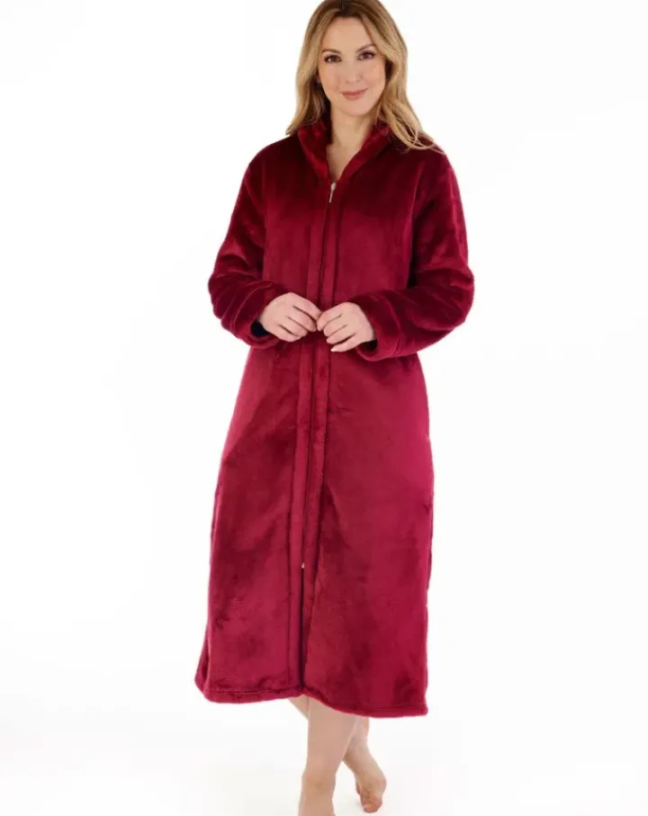Luxury Flannel Fleece 46" Zip Through Housecoat HC4340