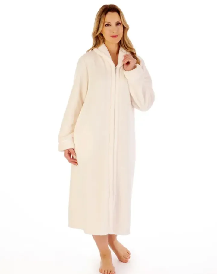 Luxury Flannel Fleece 46" Zip Through Housecoat HC4340