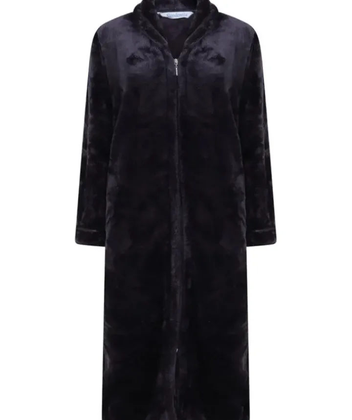 Luxury Flannel Fleece 46" Zip Through Housecoat HC4340