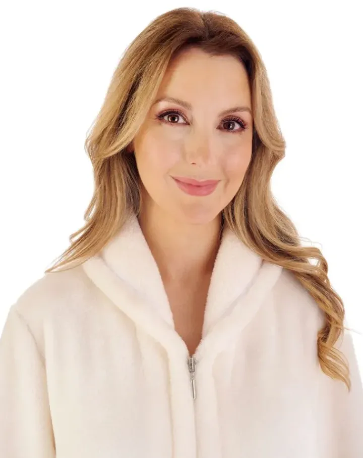 Luxury Flannel Fleece 46" Zip Through Housecoat HC4340