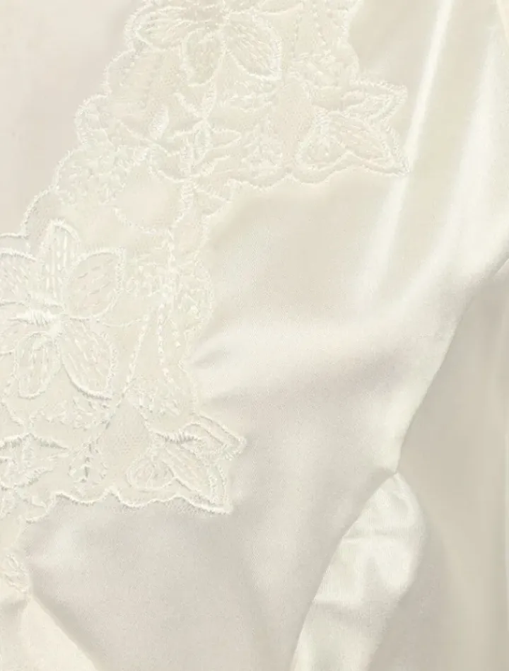 Luxury Satin 48" Nightdress with Lace Applique GL2765