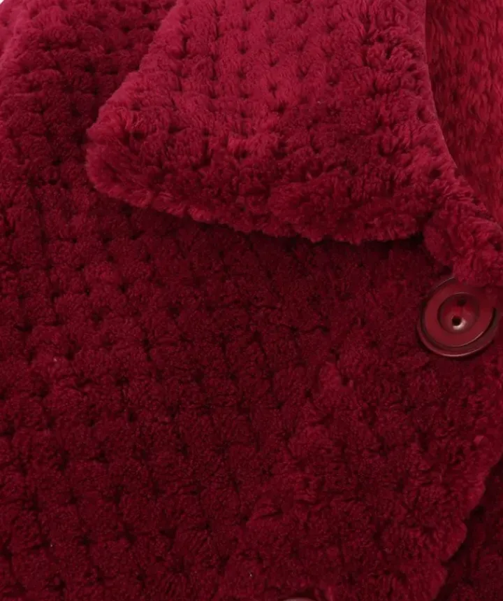 Luxury Waffle Fleece 24" Button Top Bedjacket BJ4325