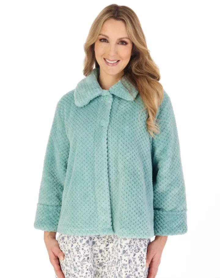 Luxury Waffle Fleece 24" Button Top Bedjacket BJ4325