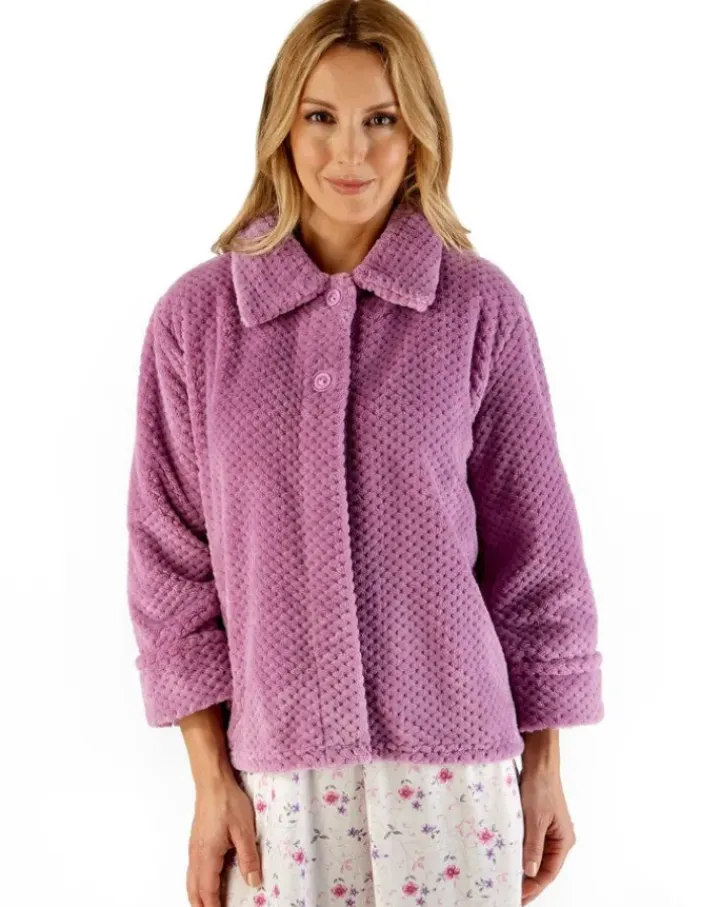 Luxury Waffle Fleece 24" Button Top Bedjacket BJ4325