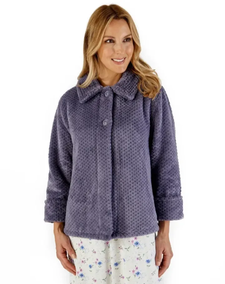 Luxury Waffle Fleece 24" Button Top Bedjacket BJ4325