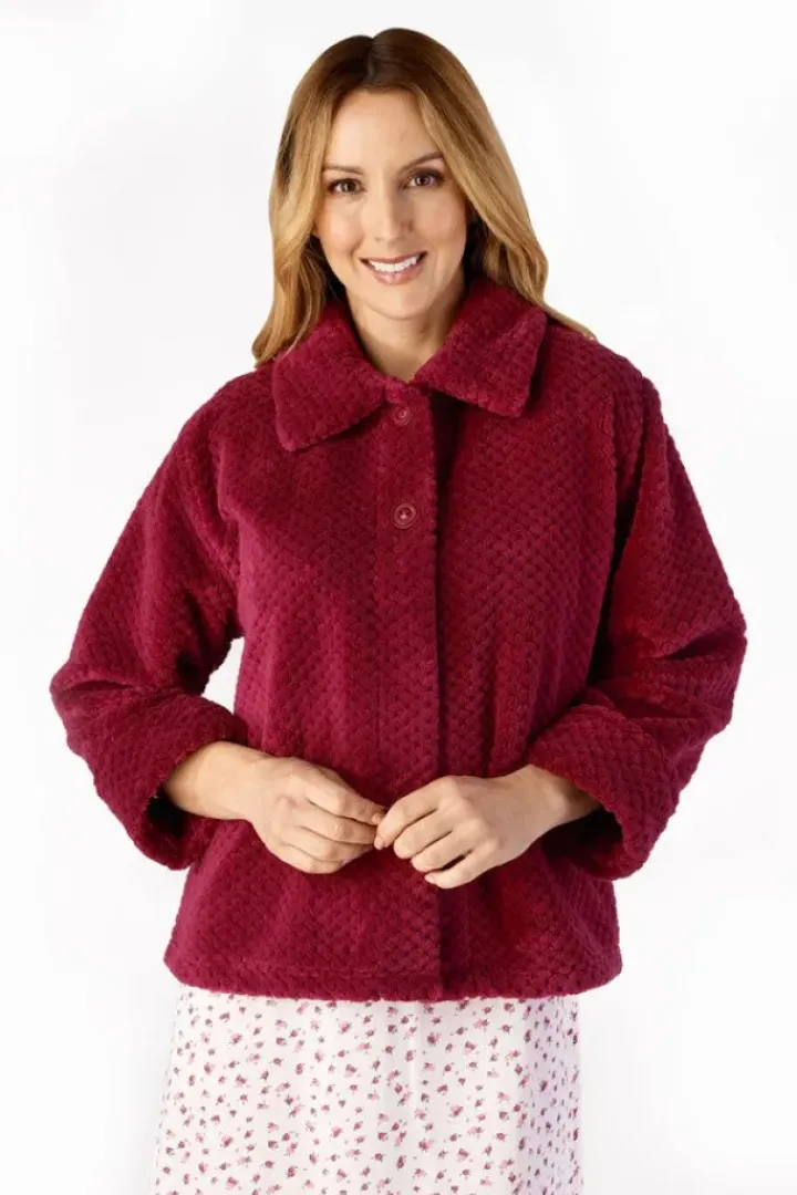 Luxury Waffle Fleece 24" Button Top Bedjacket BJ4325