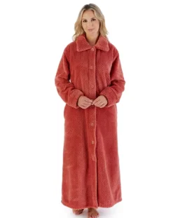 Luxury Waffle Fleece 52" Button Through Housecoat HC4328
