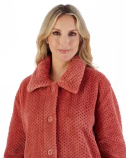 Luxury Waffle Fleece 52" Button Through Housecoat HC4328