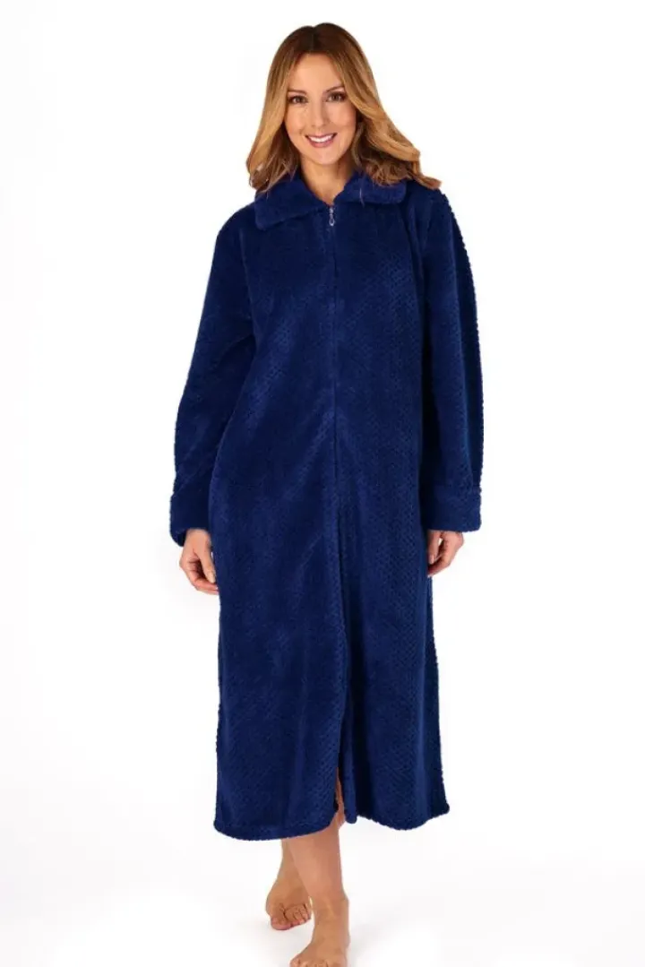 Luxury Waffle Fleece 46" Zip Through Housecoat HC4326