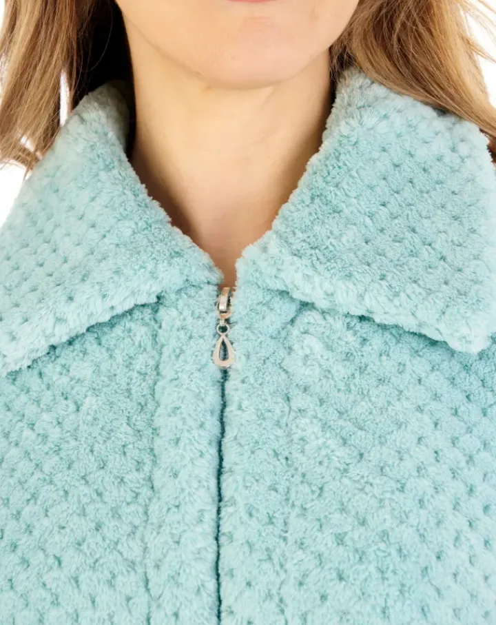 Luxury Waffle Fleece 46" Zip Through Housecoat HC4326