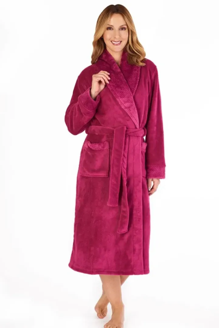 Mini Waffle Solid Coral Fleece 46" Shawl Collar Wrap HC4302