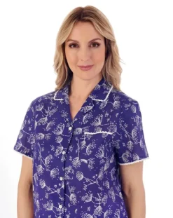 Modern Floral Woven Cotton Pyjama Set PJ01213