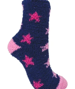 Multi Star & Solid Colour Bedsock (2 Pair Pack) BS173