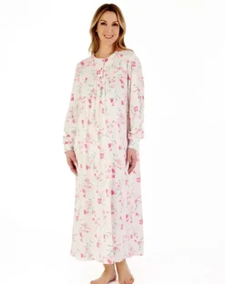 Picot Trim Floral 50" Jersey Nightdress ND88109