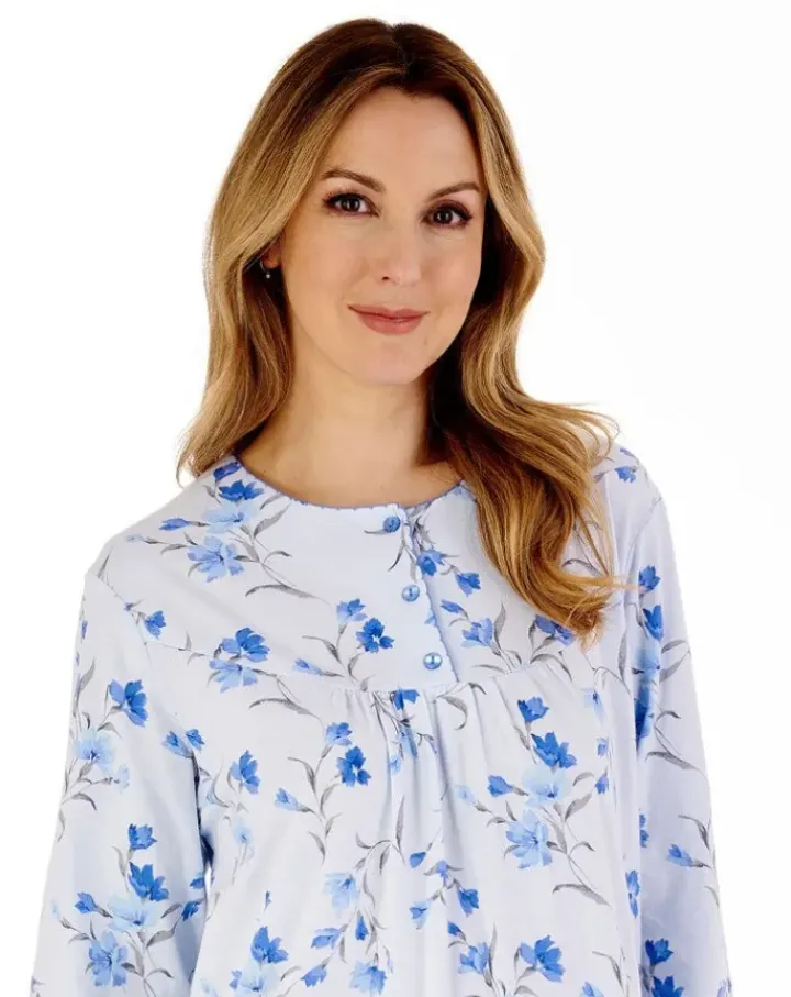 Picot Trim Floral 42" Jersey Nightdress ND88107