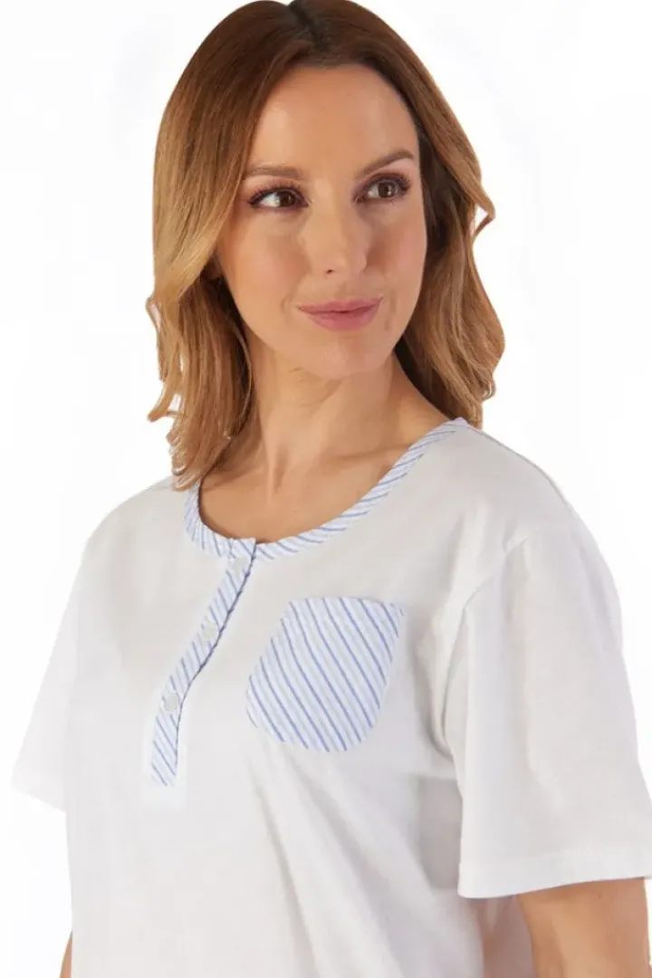 Pinstripe Seersucker Cropped Pyjama PJ55223