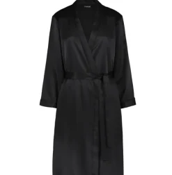 Plain Satin With Lace Trim 38" Kimono Wrap GL6763