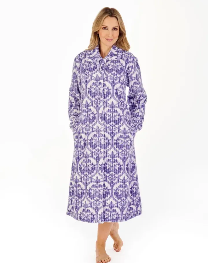 Printed Waffle 46" Button Through Housecoat HC04331