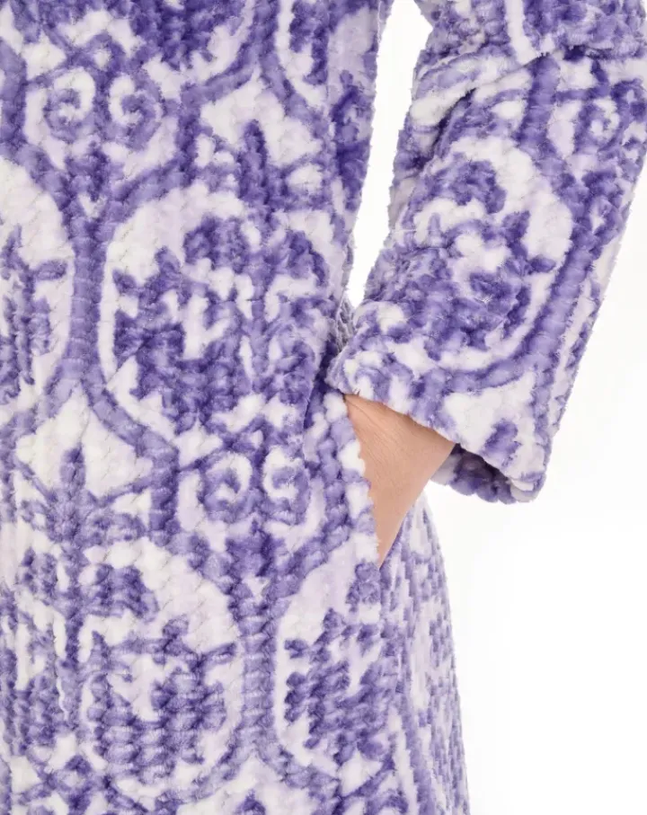 Printed Waffle 46" Button Through Housecoat HC04331