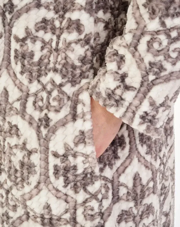 Printed Waffle 46" Button Through Housecoat HC04331