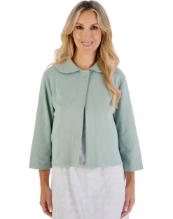 Rib Pattern 3/4 Sleeve Bedjacket BJ07305