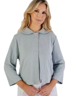 Rib Pattern 3/4 Sleeve Bedjacket BJ07305