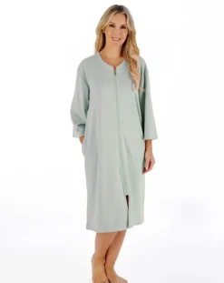 Rib Pattern 42" Zip Housecoat HC07306