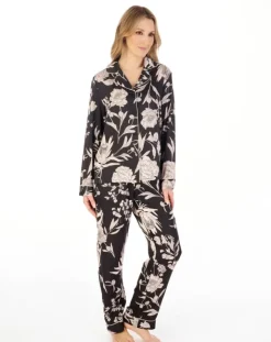 Satin Floral Print Tailored Pyjama Set GL04708