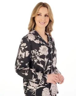 Satin Floral Print Tailored Pyjama Set GL04708