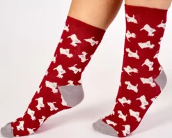 Scottie Dog and Heart Socks (2 Pair Pack) LS175