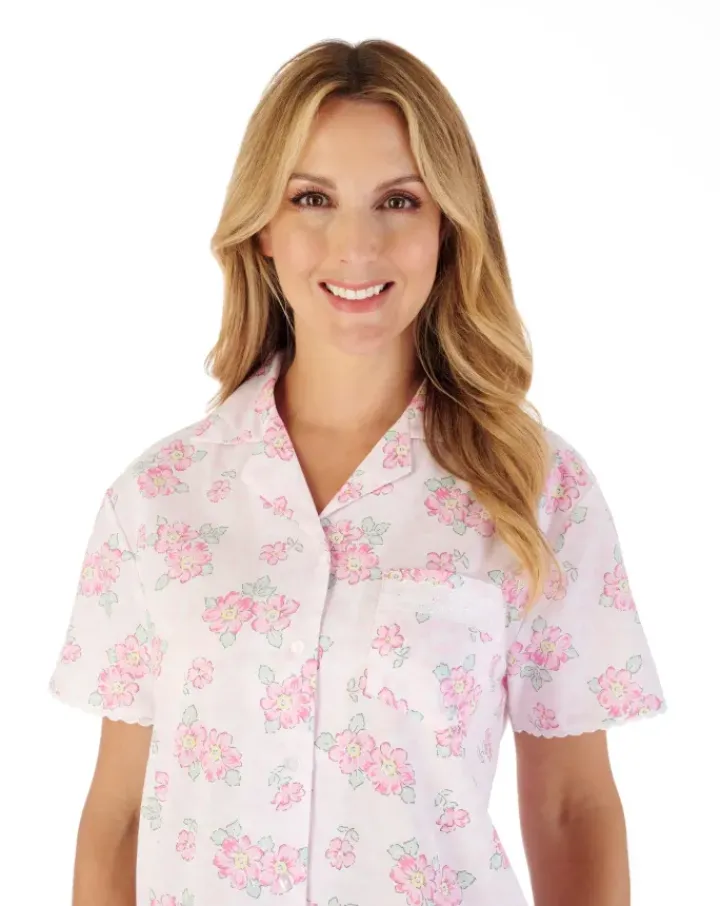 Shadow Leaf Floral Print Tailored Pyjama Set PJ03209